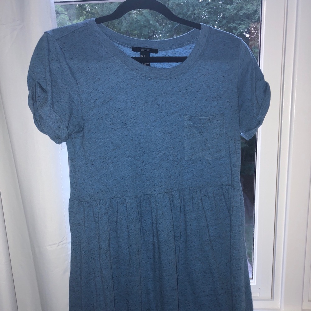 Blue-Gray T Shirt Dress
